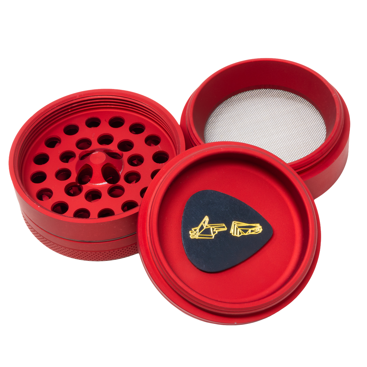 GOLDEN HANDS RED HERB GRINDER DETAIL 1